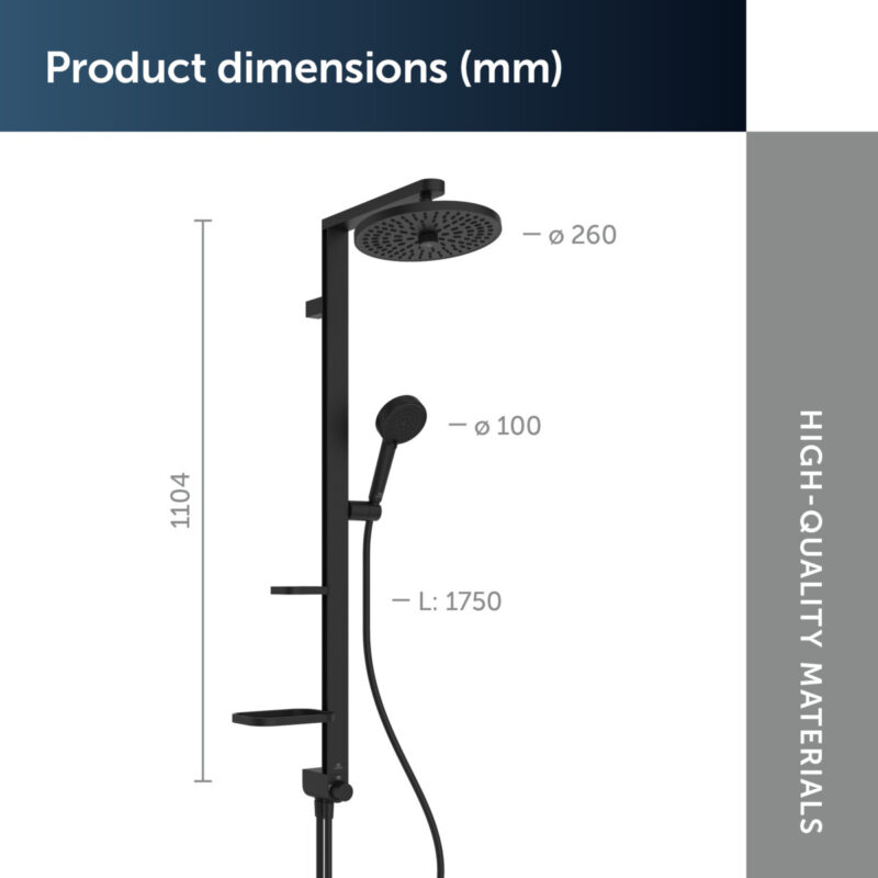 Ideal Standard Ceraflow ALU+ Rigid Riser System with Diverter Black