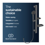 Ideal Standard Idealrain ALU+ Shower Set with 600mm Rail Black