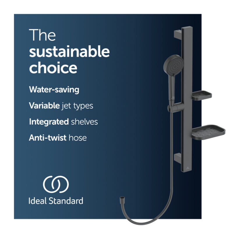 Ideal Standard Idealrain ALU+ Shower Set with 600mm Rail Black