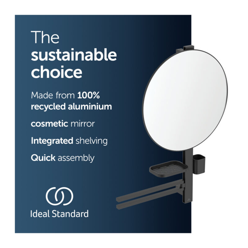Ideal Standard ALU+ Large Beauty Bar with 500mm Mirror Black