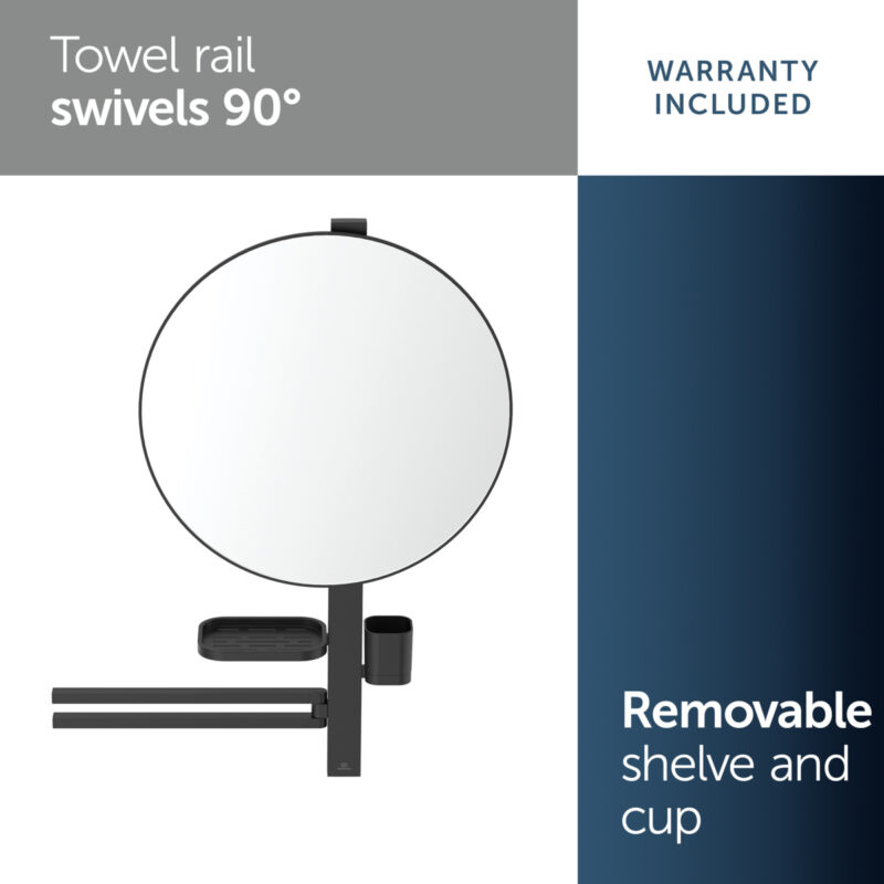 Ideal Standard ALU+ Large Beauty Bar with 500mm Mirror Black