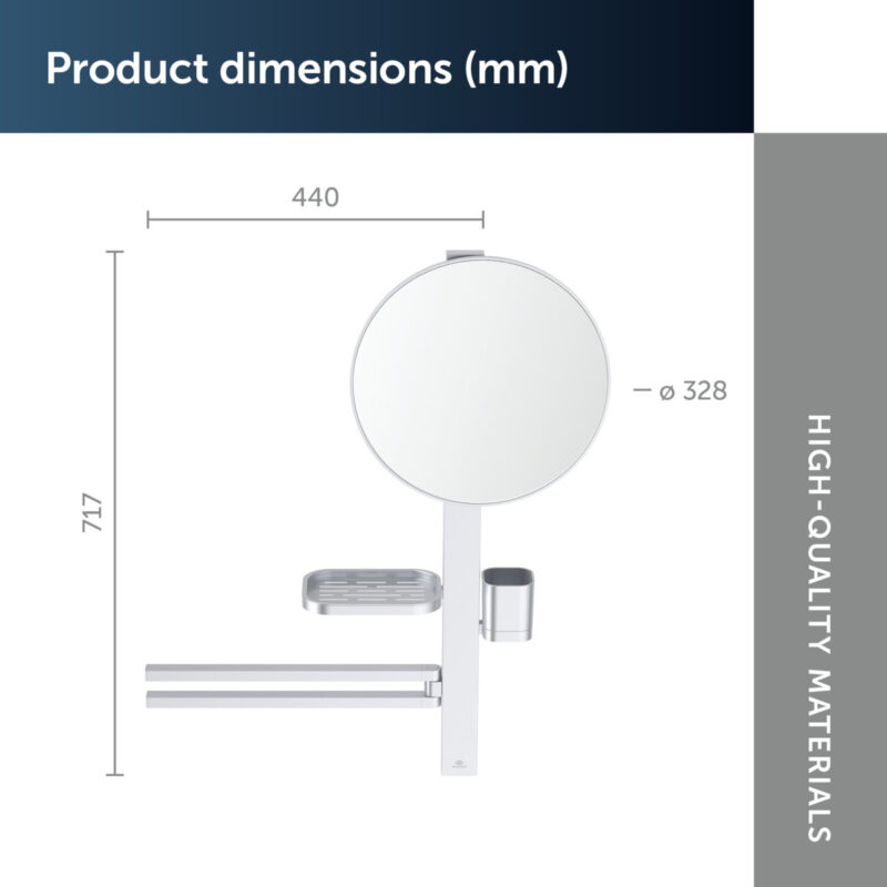Ideal Standard Alu+ Medium Beauty Bar with 320mm Mirror Silver