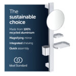 Ideal Standard Alu+ Small Beauty Bar with 200mm Mirror Silver