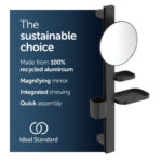 Ideal Standard ALU+ Small Beauty Bar with 200mm Mirror Black