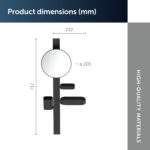 Ideal Standard ALU+ Small Beauty Bar with 200mm Mirror Black