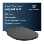 Ideal Standard Connect Air Slow Close Slim Toilet Seat & Cover Silk Black