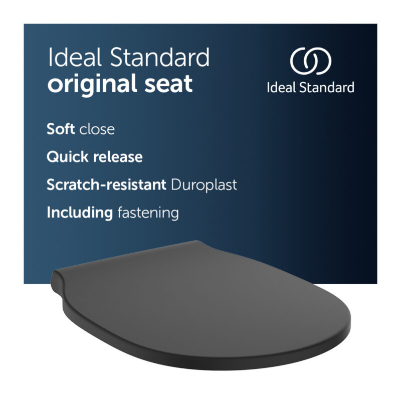 Ideal Standard Connect Air Slow Close Slim Toilet Seat & Cover Silk Black