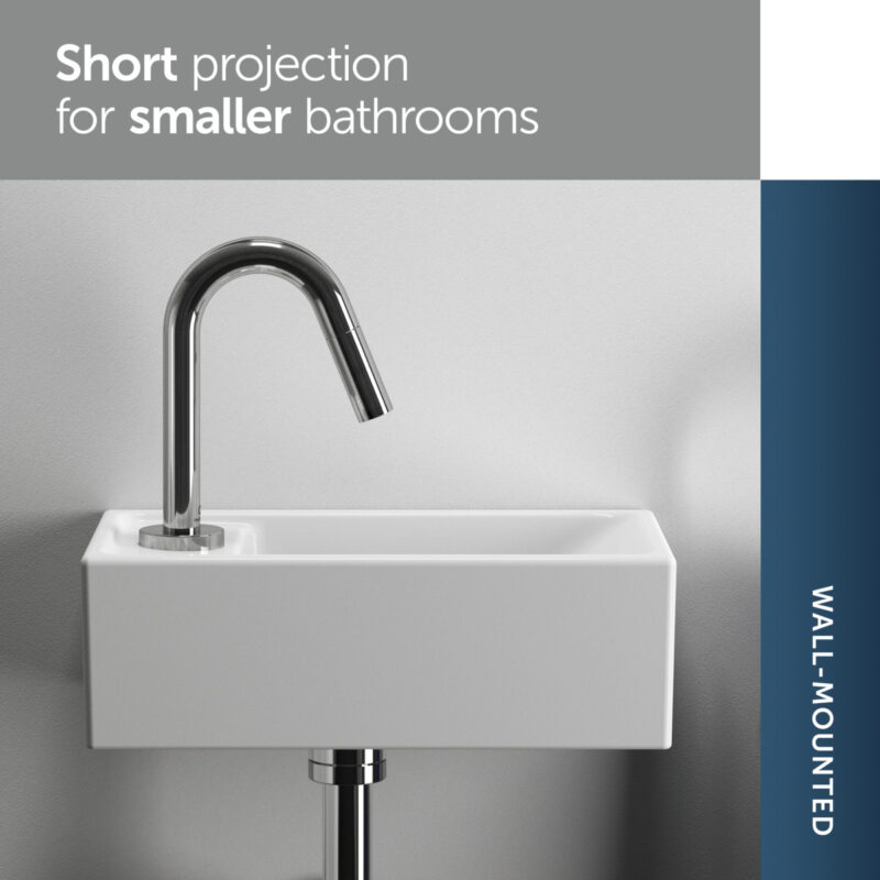 Ideal Standard i.life S 37cm Guest Basin 1 Taphole Left E2113