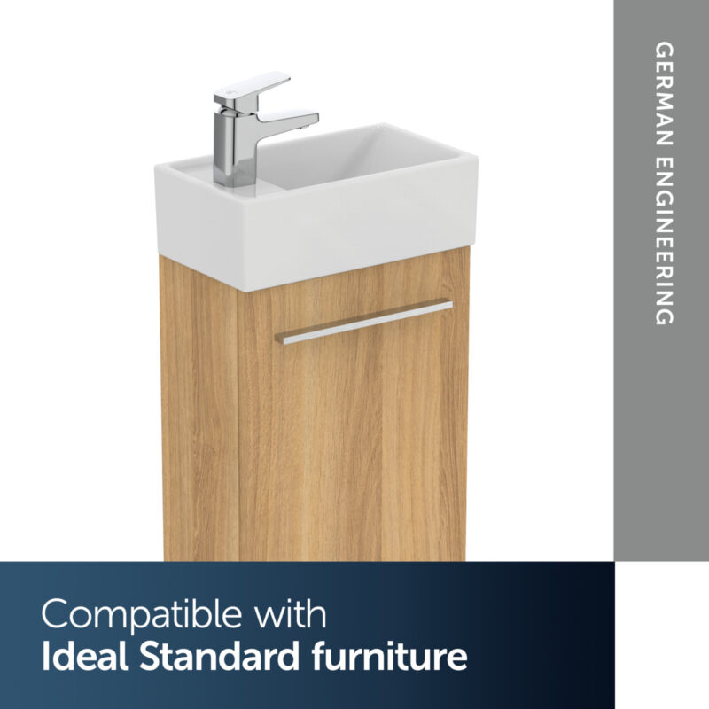 Ideal Standard i.life S 37cm Guest Basin 1 Taphole Left E2113
