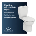 Ideal Standard Eurovit+ Close Coupled Toilet Pan, Cistern & Soft Close Seat