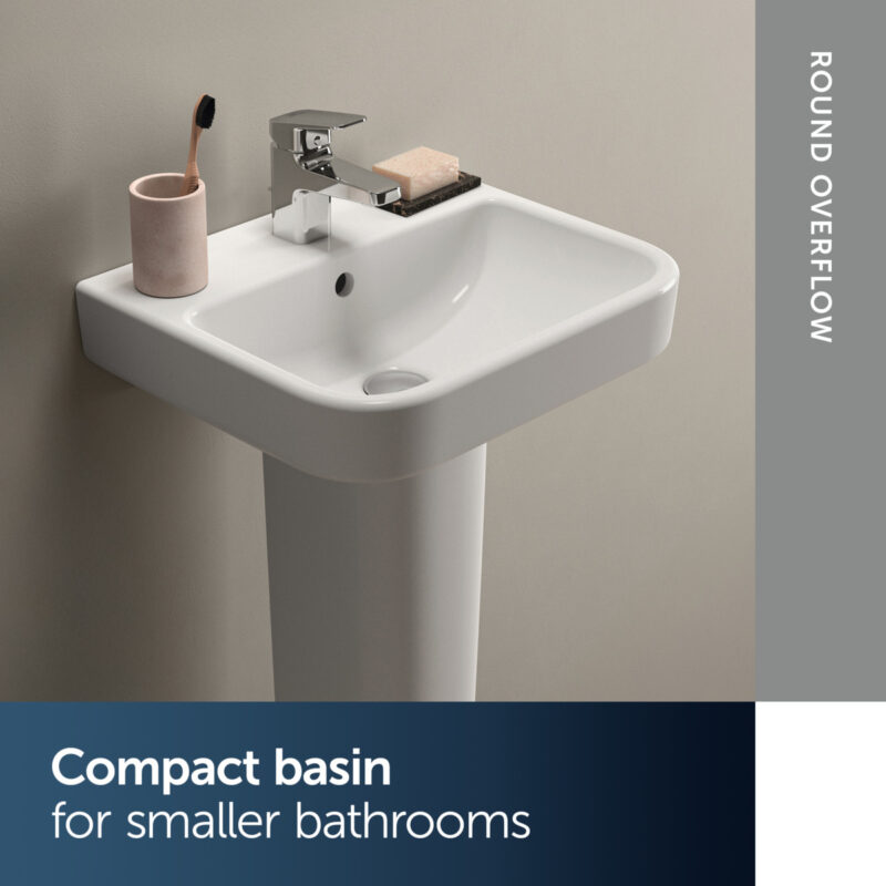Ideal Standard i.life B 45cm Handrinse Basin 1 Taphole E2602