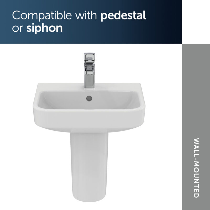 Ideal Standard i.life B 45cm Handrinse Basin 1 Taphole E2602