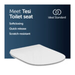 Ideal Standard Tesi Thin Toilet Seat & Cover Slow Close T3527