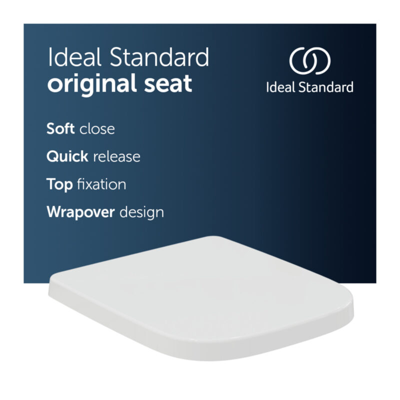 Ideal Standard i.life A Toilet Seat & Cover, Slow Close T4531