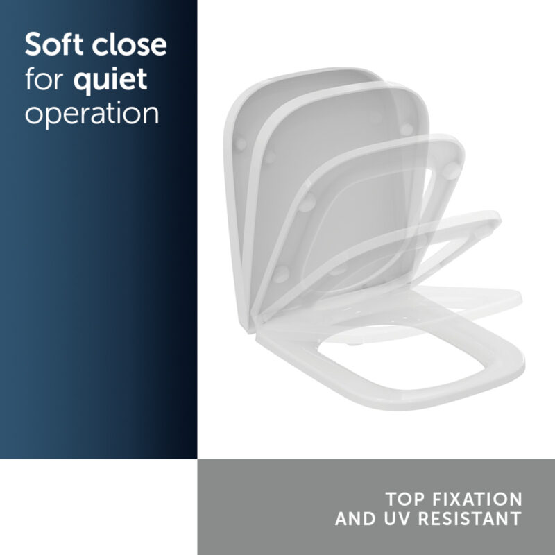 Ideal Standard i.life A Toilet Seat & Cover, Slow Close T4531