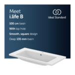Ideal Standard i.life B 101cm Vanity Basin 1 Taphole T4603