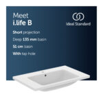 Ideal Standard i.life B 81cm Vanity Basin 1 Taphole T4604