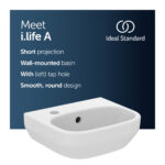 Ideal Standard i.Life A Handrinse Basin 350mm 1 Left Tap Hole T4709