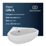 Ideal Standard i.Life A Corner Handrinse Basin 400mm 1 Tap Hole T4711