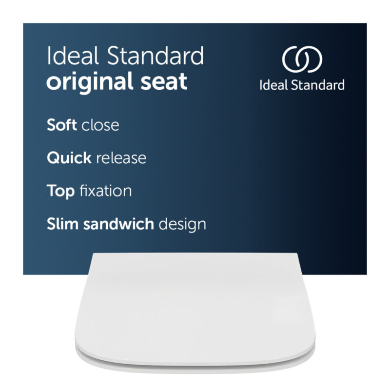 Ideal Standard i.Life B Slim Toilet Seat & Cover, Slow Close