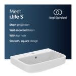 Ideal Standard i.Life S Compact Washbasin 550mm 1 Tap Hole T5178