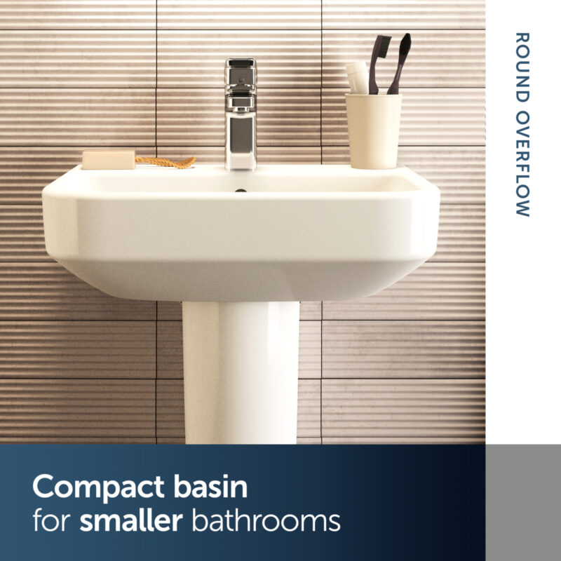 Ideal Standard i.Life S Compact Washbasin 500mm 1 Tap Hole T5185