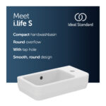 Ideal Standard i.Life S Guest Washbasin 450mm 1 Right Tap Hole T5186