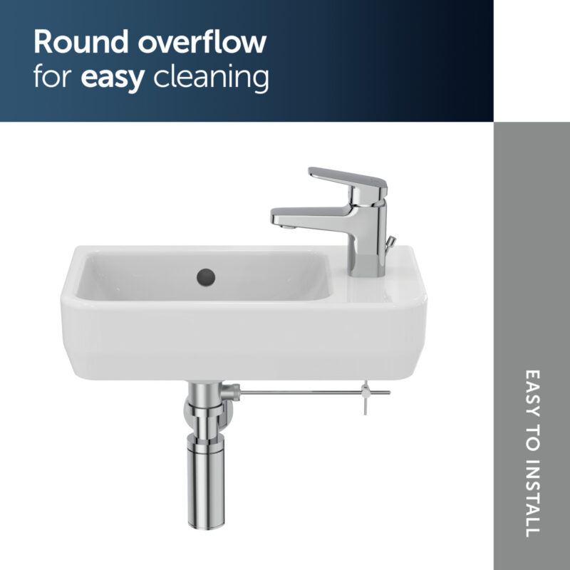 Ideal Standard i.Life S Guest Washbasin 450mm 1 Right Tap Hole T5186