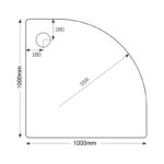 Just Trays Ultracast 1000mm Quadrant Tray 2 Upstands Anti-Slip