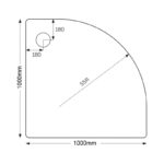 Just Trays Ultracast 1000mm Quadrant Tray 2 Upstands Anti-Slip