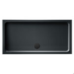 KStone 1600 x 800mm Rectangular Anti-Slip Grey Shower Tray