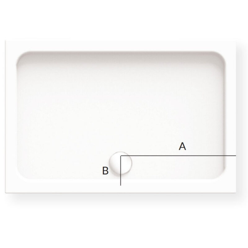 KStone 1600 x 800mm Rectangular Anti-Slip Grey Shower Tray