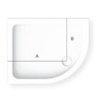 KStone 1000 x 800mm Offset Quadrant Shower Tray Right Hand