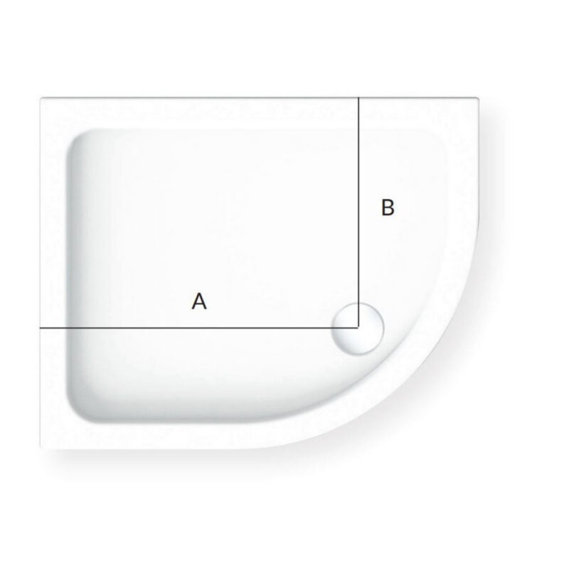 KStone 1000 x 800mm Offset Quadrant Shower Tray Right Hand