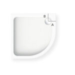 KStone 1000 x 1000mm Quadrant Anti-Slip Shower Tray