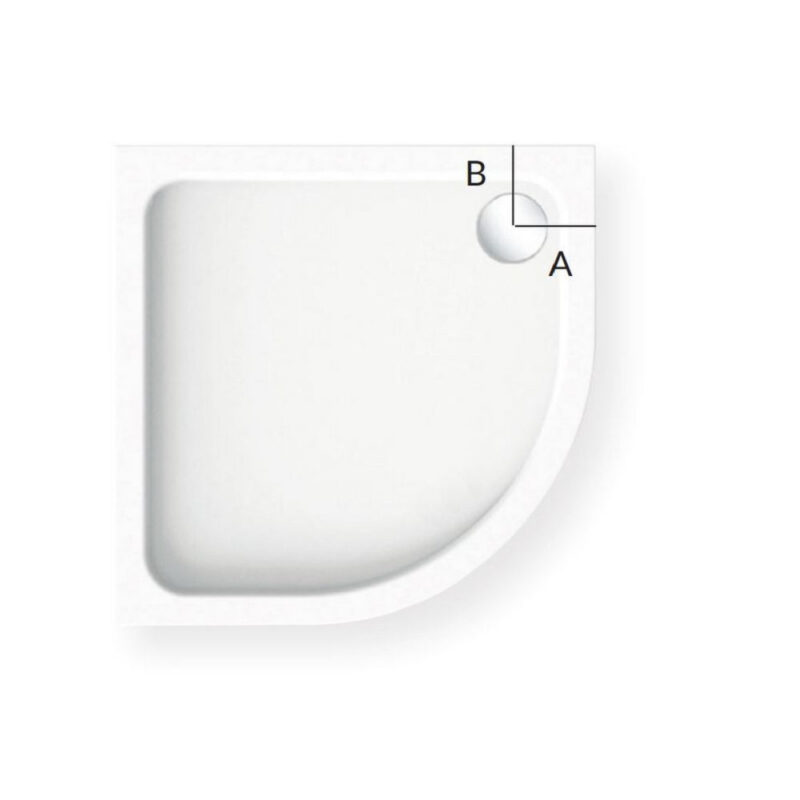 KStone 1000 x 1000mm Quadrant Anti-Slip Shower Tray