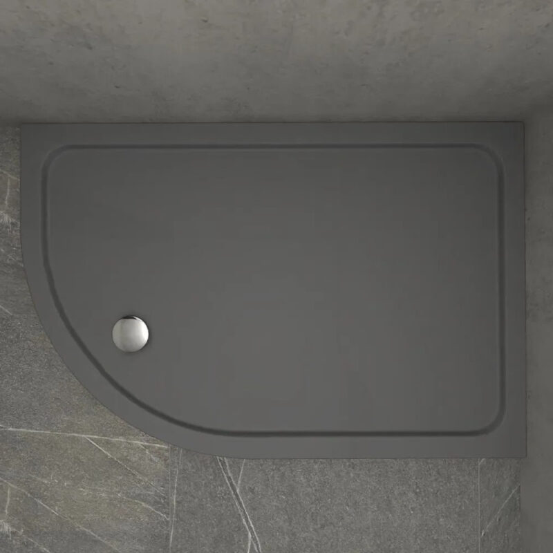 KStone 1200 x 800mm Offset Quadrant Anti-Slip Grey Shower Tray Right Hand KStone 1200 x 800mm Offset Quadrant Anti-Slip Grey Shower Tray Right Hand