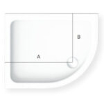 KStone 1200 x 800mm Offset Quadrant Anti-Slip Grey Shower Tray Right Hand