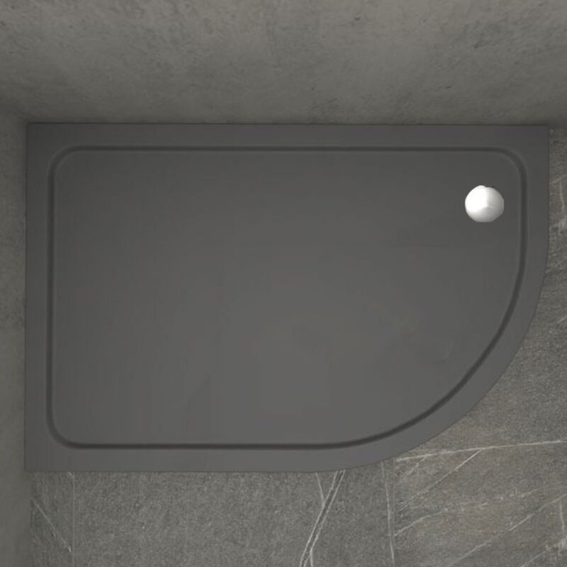 KStone 900 x 800mm Offset Quadrant Anti-Slip Grey Shower Tray Left Hand KStone 900 x 800mm Offset Quadrant Anti-Slip Grey Shower Tray Left Hand
