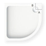 KStone 900 x 800mm Offset Quadrant Anti-Slip Grey Shower Tray Left Hand
