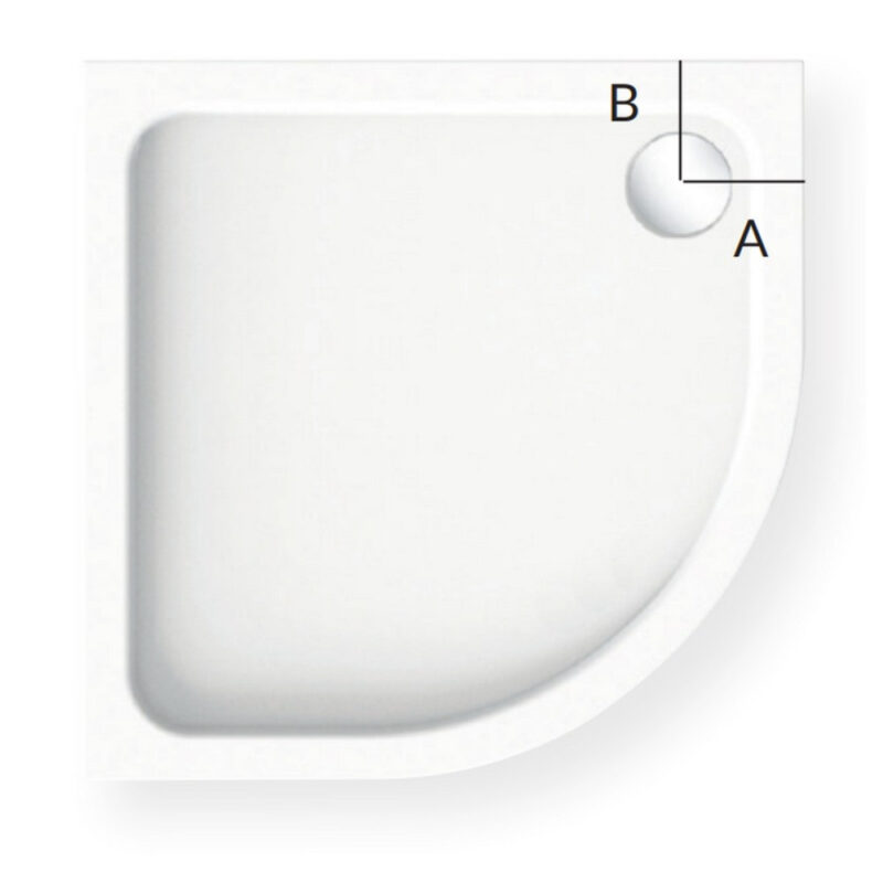 KStone 900 x 800mm Offset Quadrant Anti-Slip Grey Shower Tray Left Hand