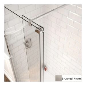 Kudos Ultimate 10mm Fold Away Bath Screen Deflector Panel 300mm Left Brushed Nickel