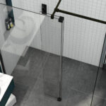 Kudos Ultimate 1100mm Glass Panel 10mm & Black Wall Post