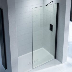 Kudos Ultimate 1200mm Glass Panel 10mm & Black Wall Post