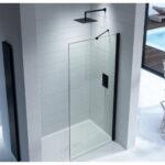 Kudos Ultimate 700mm Glass Panel 10mm & Black Wall Post