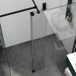 Kudos Ultimate 700mm Glass Panel 10mm & Black Wall Post