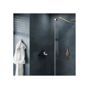 Kudos Ultimate 10mm Fold Away Deflector Panel 300mm Right Hand Brushed Brass
