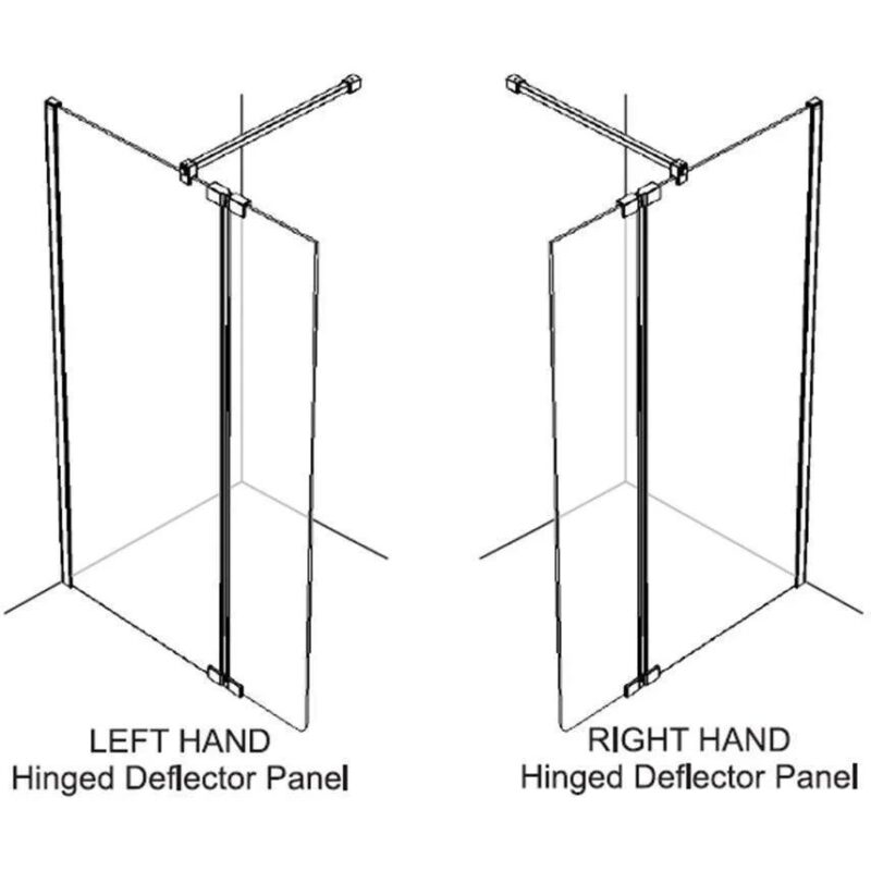 Kudos Ultimate 2 10mm Hinged Deflector Panel 400mm Right Hand Black