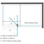 Kudos Ultimate 2 10mm Hinged Deflector Panel 400mm Right Hand Black