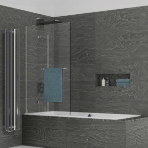 Kudos Inspire 2 Panel Outswing Bath Screen Left Hand Hinged 8mm
